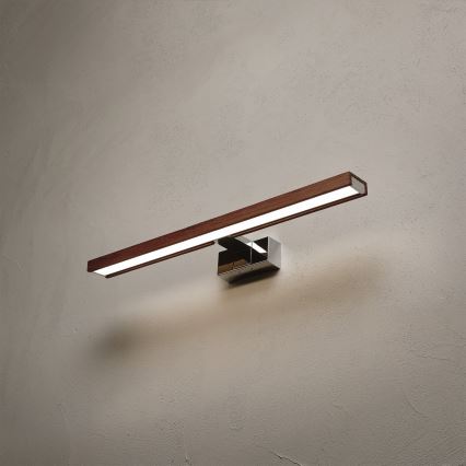 Brilagi - LED vannas istabas spoguļa apgaismojums WOODY MIRROR 3v1 LED/12W/230V 60 cm IP44 spīdīgs hroms/ķiršu ozols