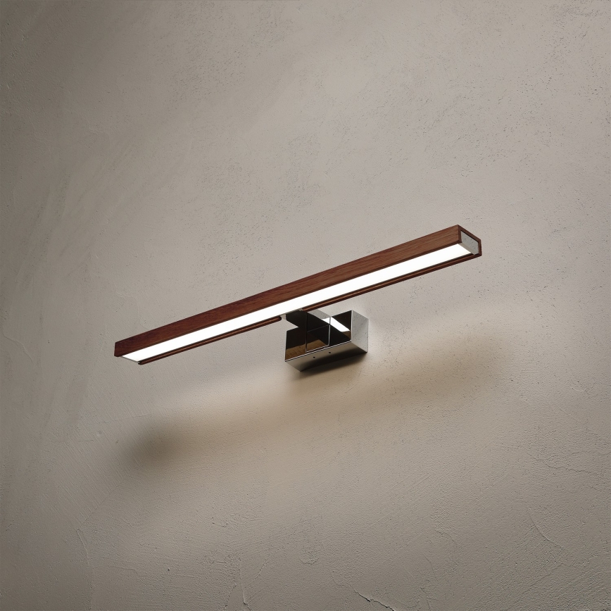 Brilagi - LED vannas istabas spoguļa apgaismojums WOODY MIRROR 3v1 LED/12W/230V 60 cm IP44 spīdīgs hroms/ķiršu ozols