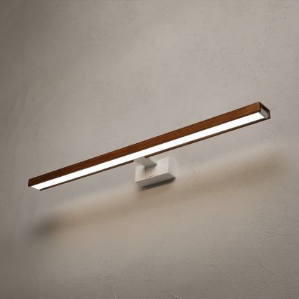 Brilagi - LED vannas istabas spoguļa apgaismojums WOODY MIRROR 3‑vienā LED/15W/230V, 80 cm, IP44, balts/ozola ķirsis