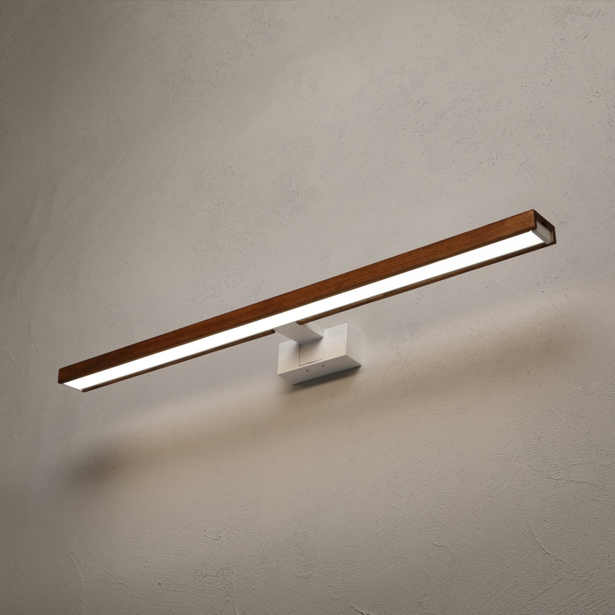 Brilagi - LED vannas istabas spoguļa apgaismojums WOODY MIRROR 3‑vienā LED/15W/230V, 80 cm, IP44, balts/ozola ķirsis