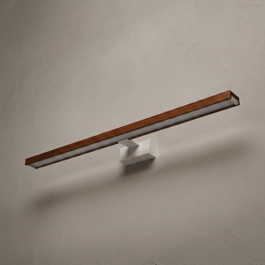 Brilagi - LED vannas istabas spoguļa apgaismojums WOODY MIRROR 3‑vienā LED/15W/230V, 80 cm, IP44, balts/ozola ķirsis