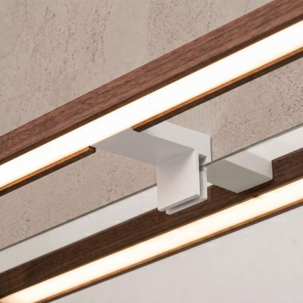 Brilagi - LED vannas istabas spoguļa apgaismojums WOODY MIRROR 3‑vienā LED/15W/230V, 80 cm, IP44, balts/ozola ķirsis
