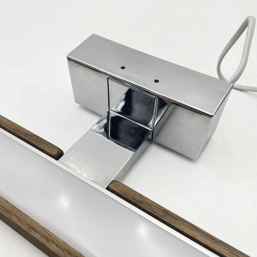 BRILAGI - LED vannas istabas spoguļa apgaismojums WOODY MIRROR 3v1 LED/15W/230V 80 cm IP44 spīdīgs hroms/ozols/valrieksts