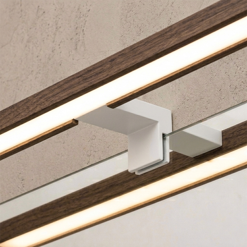 Brilagi - LED vannas istabas spoguļa apgaismojums WOODY MIRROR 3v1 LED/8W/230V 40 cm IP44 balts/ozols