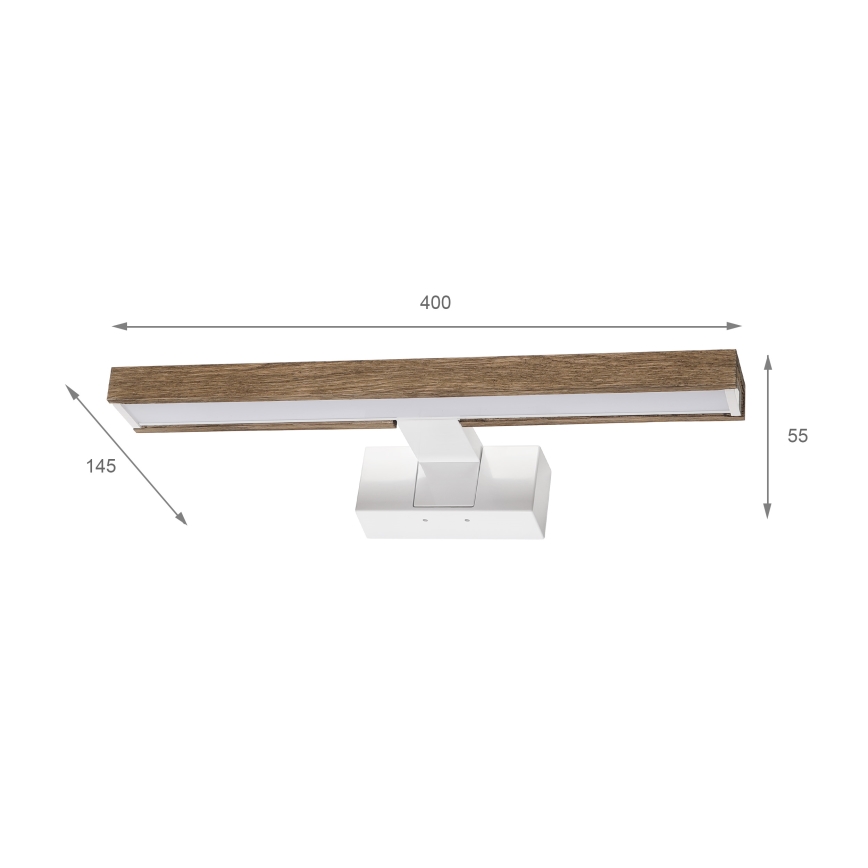 Brilagi - LED vannas istabas spoguļa apgaismojums WOODY MIRROR 3v1 LED/8W/230V 40 cm IP44 balts/ozols