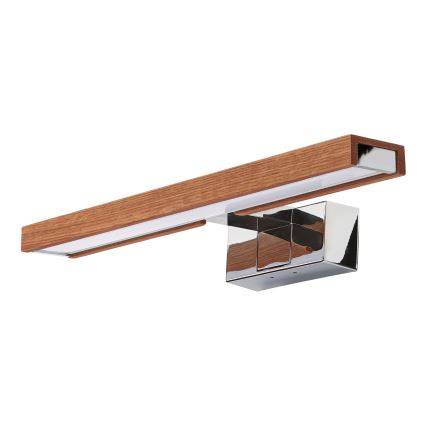 Brilagi - LED vannas istabas spoguļa apgaismojums WOODY MIRROR 3 vienā LED/8W/230V 40 cm IP44 spīdīgs hroms/ķiršu ozols