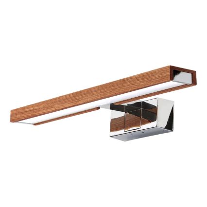 Brilagi - LED vannas istabas spoguļa apgaismojums WOODY MIRROR 3 vienā LED/8W/230V 40 cm IP44 spīdīgs hroms/ķiršu ozols
