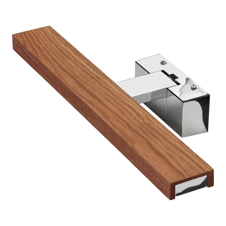Brilagi - LED vannas istabas spoguļa apgaismojums WOODY MIRROR 3 vienā LED/8W/230V 40 cm IP44 spīdīgs hroms/ķiršu ozols