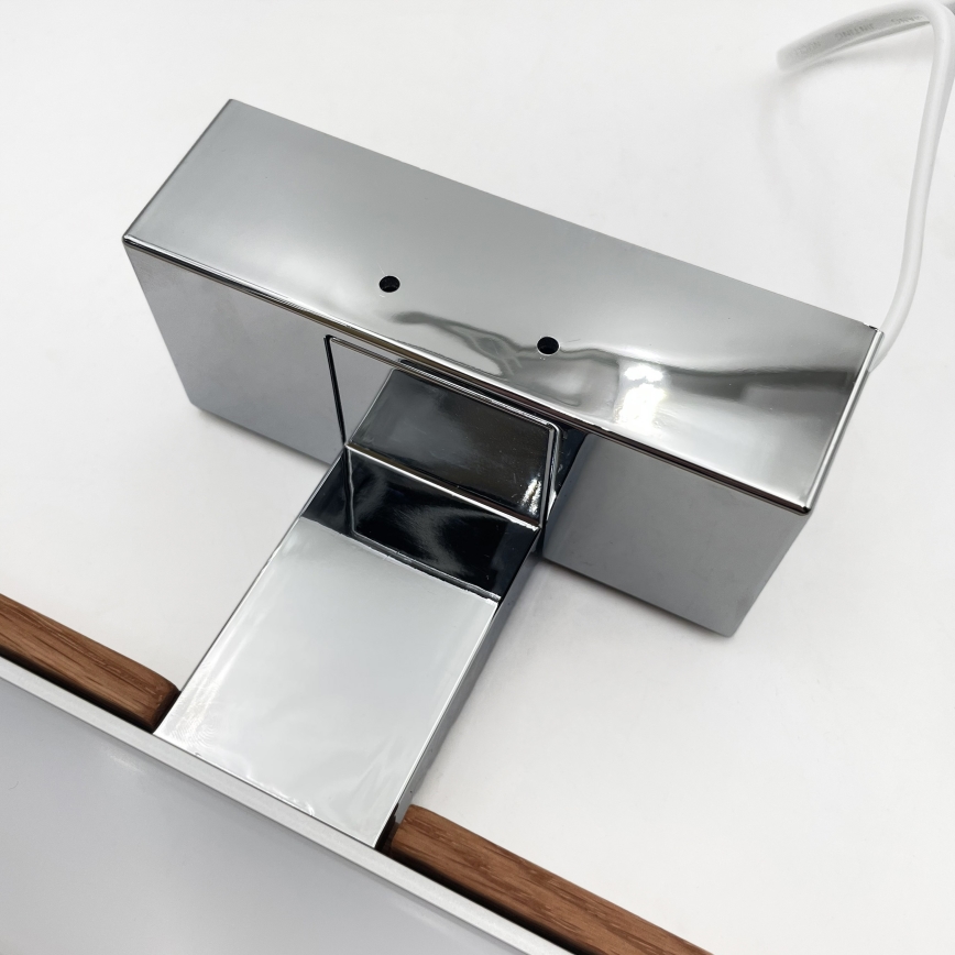 Brilagi - LED vannas istabas spoguļa apgaismojums WOODY MIRROR 3 vienā LED/8W/230V 40 cm IP44 spīdīgs hroms/ķiršu ozols