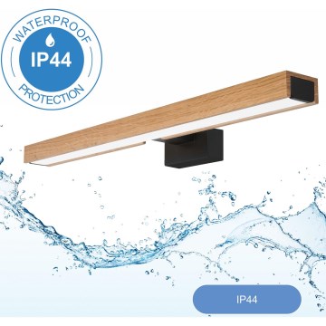 Brilagi - LED Vannas istabas spoguļa apgaismojums WOODY MIRROR LED/12W/230V 60 cm IP44 ozols/melna