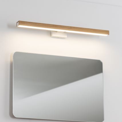 Brilagi - LED Vannas istabas spoguļa apgaismojums WOODY MIRROR LED/12W/230V 60 cm IP44 ozols/balta