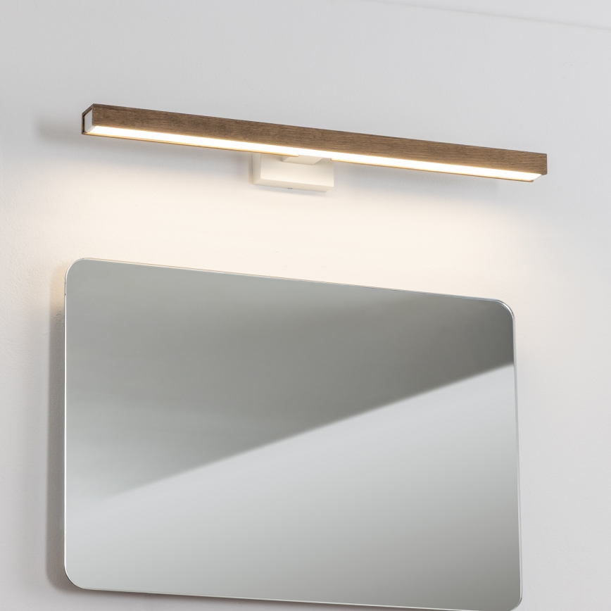 Brilagi - LED Vannas istabas spoguļa apgaismojums WOODY MIRROR LED/12W/230V 60 cm IP44 ozols rieksts/balta