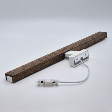Brilagi - LED Vannas istabas spoguļa apgaismojums WOODY MIRROR LED/12W/230V 60 cm IP44 ozols rieksts/balta