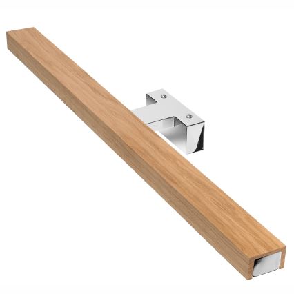 Brilagi - LED Vannas istabas spoguļa apgaismojums WOODY MIRROR LED/12W/230V 60 cm IP44 ozols/spīdīgi hromēts