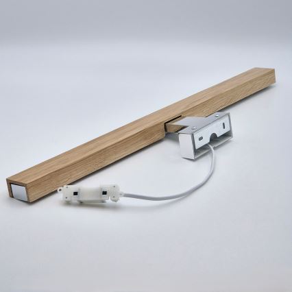Brilagi - LED Vannas istabas spoguļa apgaismojums WOODY MIRROR LED/12W/230V 60 cm IP44 ozols/spīdīgi hromēts