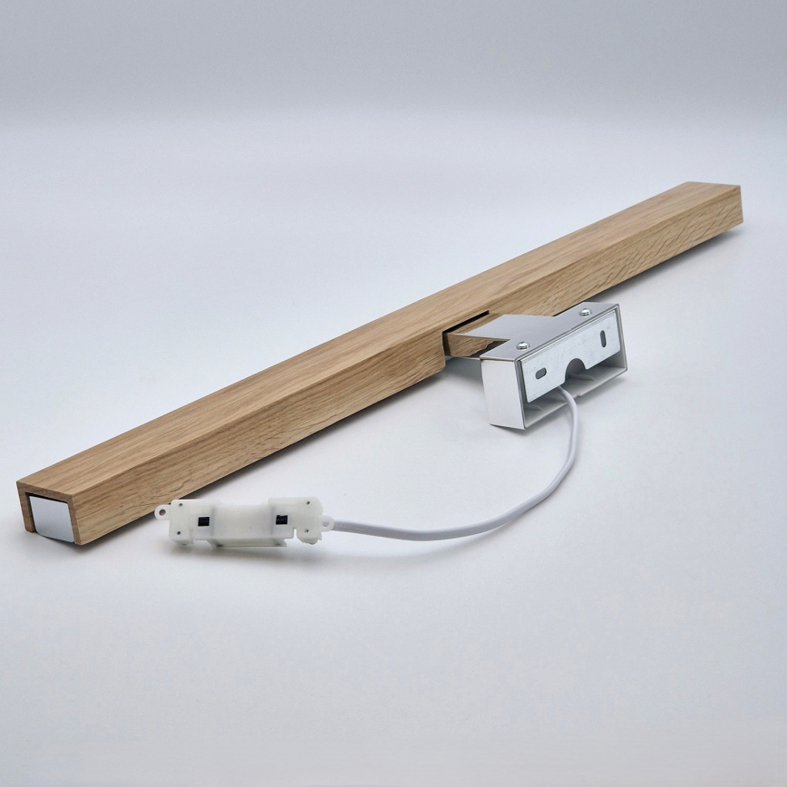 Brilagi - LED Vannas istabas spoguļa apgaismojums WOODY MIRROR LED/12W/230V 60 cm IP44 ozols/spīdīgi hromēts
