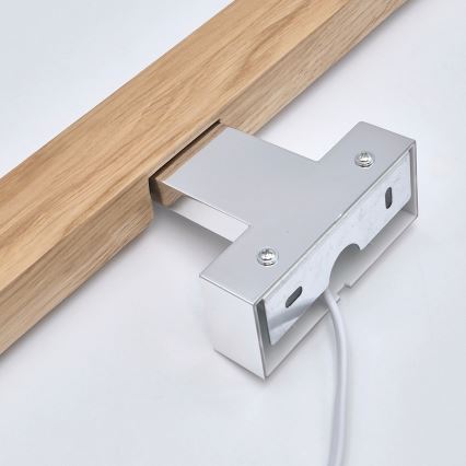 Brilagi - LED Vannas istabas spoguļa apgaismojums WOODY MIRROR LED/12W/230V 60 cm IP44 ozols/spīdīgi hromēts