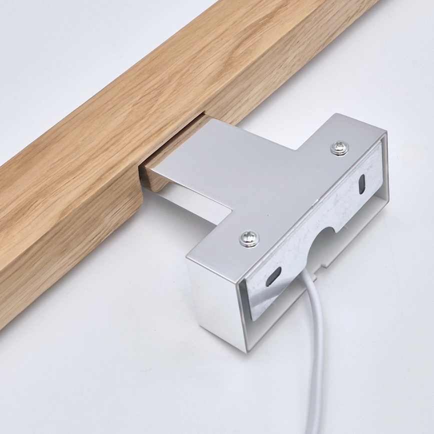 Brilagi - LED Vannas istabas spoguļa apgaismojums WOODY MIRROR LED/12W/230V 60 cm IP44 ozols/spīdīgi hromēts
