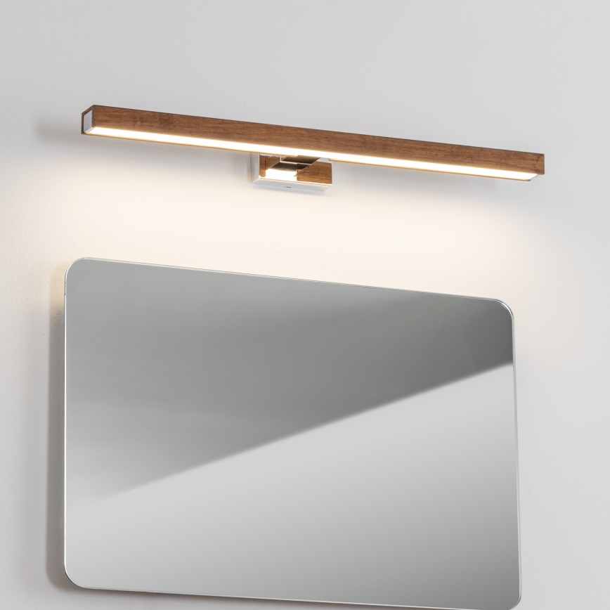 Brilagi - LED Vannas istabas spoguļa apgaismojums WOODY MIRROR LED/12W/230V 60 cm IP44 ozols ķirsis/spīdīgi hromēts