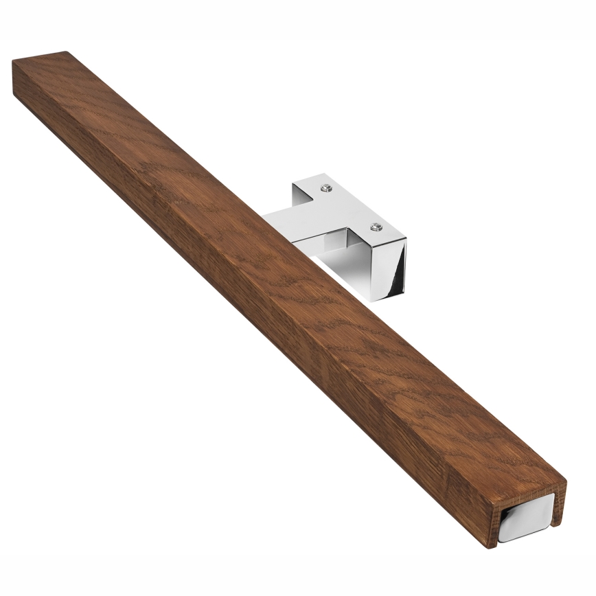 Brilagi - LED Vannas istabas spoguļa apgaismojums WOODY MIRROR LED/12W/230V 60 cm IP44 ozols ķirsis/spīdīgi hromēts