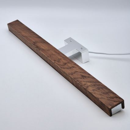Brilagi - LED Vannas istabas spoguļa apgaismojums WOODY MIRROR LED/12W/230V 60 cm IP44 ozols ķirsis/spīdīgi hromēts