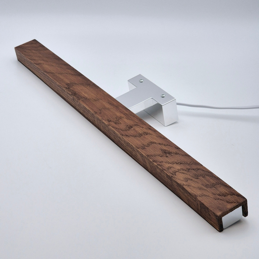 Brilagi - LED Vannas istabas spoguļa apgaismojums WOODY MIRROR LED/12W/230V 60 cm IP44 ozols ķirsis/spīdīgi hromēts