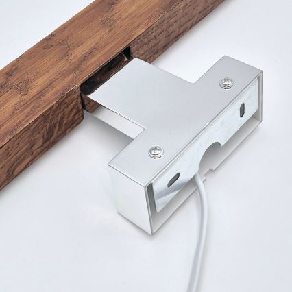 Brilagi - LED Vannas istabas spoguļa apgaismojums WOODY MIRROR LED/12W/230V 60 cm IP44 ozols ķirsis/spīdīgi hromēts