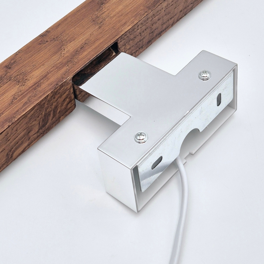 Brilagi - LED Vannas istabas spoguļa apgaismojums WOODY MIRROR LED/12W/230V 60 cm IP44 ozols ķirsis/spīdīgi hromēts