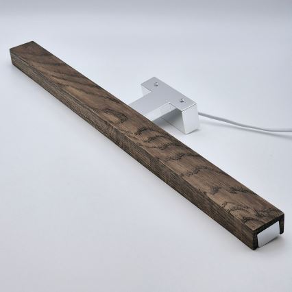 Brilagi - LED Vannas istabas spoguļa apgaismojums WOODY MIRROR LED/12W/230V 60 cm IP44 ozols rieksts/spīdīgi hromēts