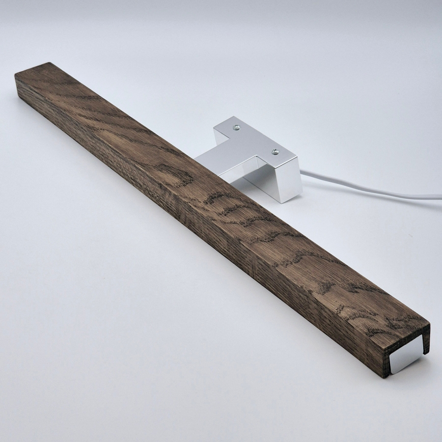 Brilagi - LED Vannas istabas spoguļa apgaismojums WOODY MIRROR LED/12W/230V 60 cm IP44 ozols rieksts/spīdīgi hromēts