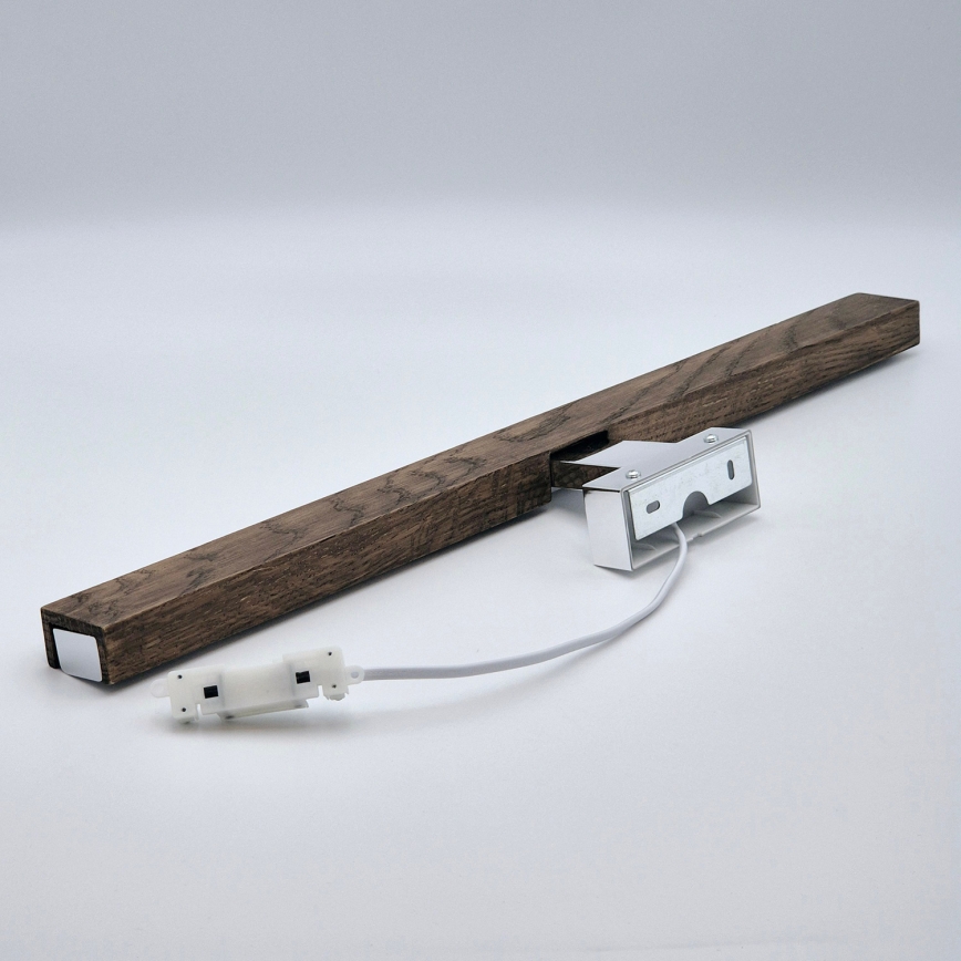Brilagi - LED Vannas istabas spoguļa apgaismojums WOODY MIRROR LED/12W/230V 60 cm IP44 ozols rieksts/spīdīgi hromēts