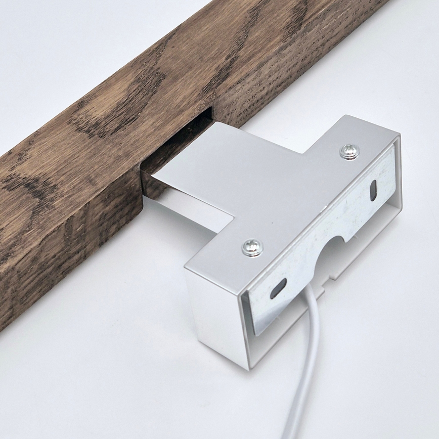 Brilagi - LED Vannas istabas spoguļa apgaismojums WOODY MIRROR LED/12W/230V 60 cm IP44 ozols rieksts/spīdīgi hromēts
