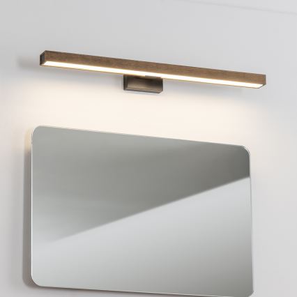 Brilagi - LED Vannas istabas spoguļa apgaismojums WOODY MIRROR LED/12W/230V 60 cm IP44 ozols rieksts/melna