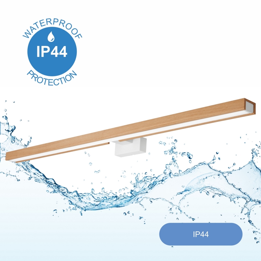 Brilagi - LED Vannas istabas spoguļa apgaismojums WOODY MIRROR LED/15W/230V 90 cm IP44 ozols/balta