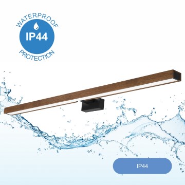 Brilagi - LED Vannas istabas spoguļa apgaismojums WOODY MIRROR LED/15W/230V 90 cm IP44 ozols ķirsis/melna