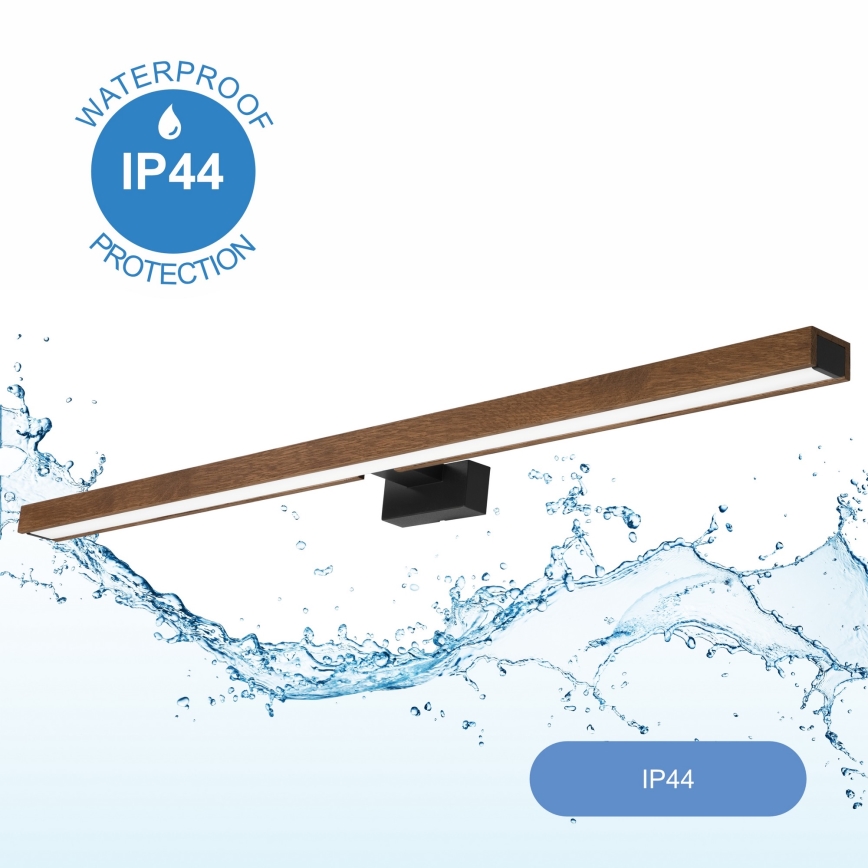 Brilagi - LED Vannas istabas spoguļa apgaismojums WOODY MIRROR LED/15W/230V 90 cm IP44 ozols ķirsis/melna