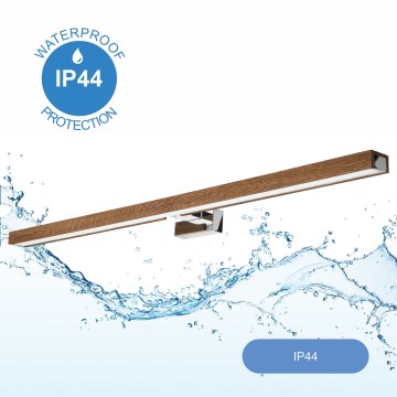 Brilagi - LED Vannas istabas spoguļa apgaismojums WOODY MIRROR LED/15W/230V 90 cm IP44 ozols ķirsis/spīdīgi hromēts