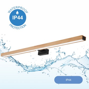 Brilagi - LED Vannas istabas spoguļa apgaismojums WOODY MIRROR LED/15W/230V 90 cm IP44 ozols/melna