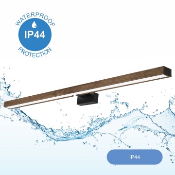 Brilagi - LED Vannas istabas spoguļa apgaismojums WOODY MIRROR LED/15W/230V 90 cm IP44 ozols rieksts/melna