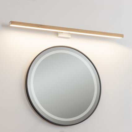 Brilagi - LED Vannas istabas spoguļa apgaismojums WOODY MIRROR LED/15W/230V 90 cm IP44 ozols/balta