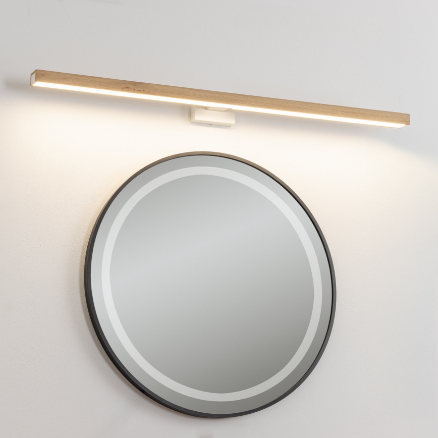 Brilagi - LED Vannas istabas spoguļa apgaismojums WOODY MIRROR LED/15W/230V 90 cm IP44 ozols/balta