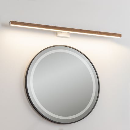 Brilagi - LED Vannas istabas spoguļa apgaismojums WOODY MIRROR LED/15W/230V 90 cm IP44 ozols ķirsis/balta