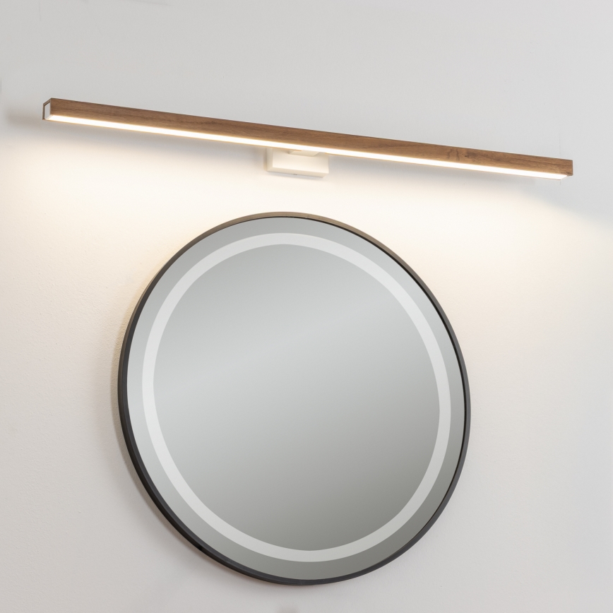 Brilagi - LED Vannas istabas spoguļa apgaismojums WOODY MIRROR LED/15W/230V 90 cm IP44 ozols ķirsis/balta