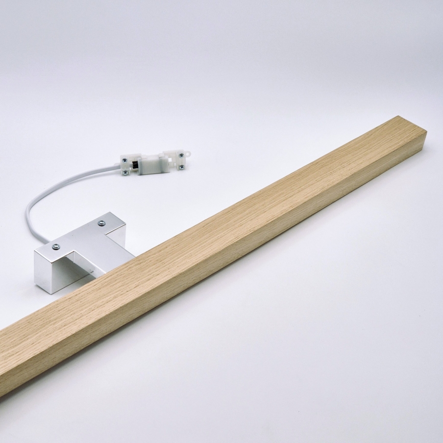Brilagi - LED Vannas istabas spoguļa apgaismojums WOODY MIRROR LED/15W/230V 90 cm IP44 ozols/spīdīgi hromēts