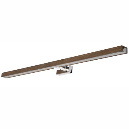 Brilagi - LED Vannas istabas spoguļa apgaismojums WOODY MIRROR LED/15W/230V 90 cm IP44 ozols rieksts/spīdīgi hromēts