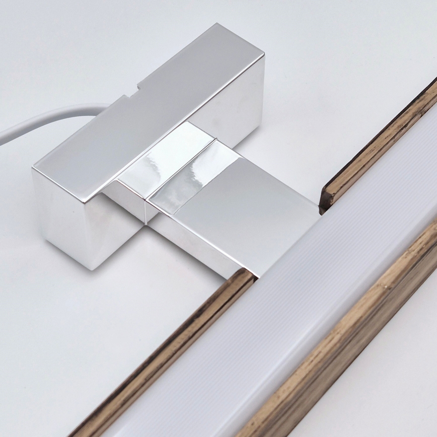 Brilagi - LED Vannas istabas spoguļa apgaismojums WOODY MIRROR LED/15W/230V 90 cm IP44 ozols rieksts/spīdīgi hromēts