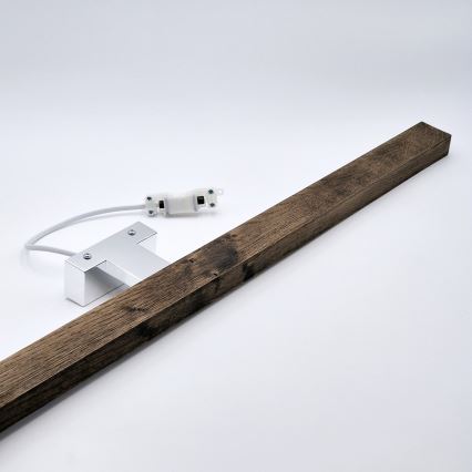 Brilagi - LED Vannas istabas spoguļa apgaismojums WOODY MIRROR LED/15W/230V 90 cm IP44 ozols rieksts/spīdīgi hromēts