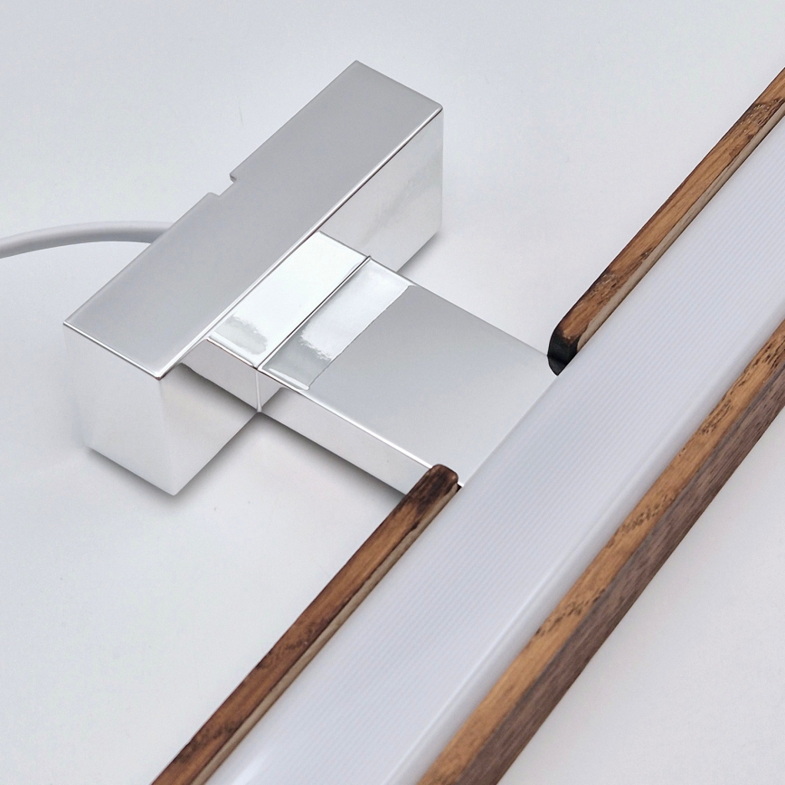 Brilagi - LED Vannas istabas spoguļa apgaismojums WOODY MIRROR LED/15W/230V 90 cm IP44 ozols ķirsis/spīdīgi hromēts