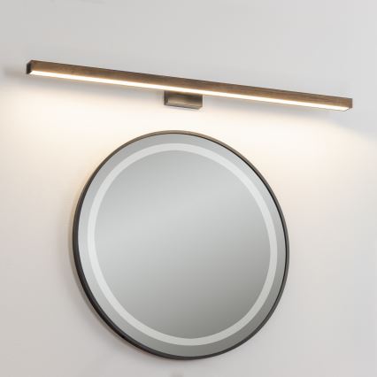 Brilagi - LED Vannas istabas spoguļa apgaismojums WOODY MIRROR LED/15W/230V 90 cm IP44 ozols rieksts/melna