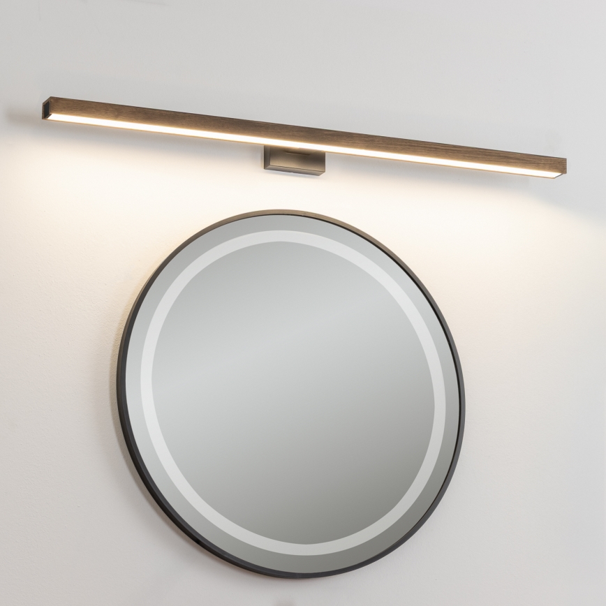 Brilagi - LED Vannas istabas spoguļa apgaismojums WOODY MIRROR LED/15W/230V 90 cm IP44 ozols rieksts/melna